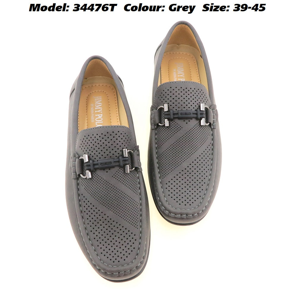 Mens grey leather casual on sale shoes