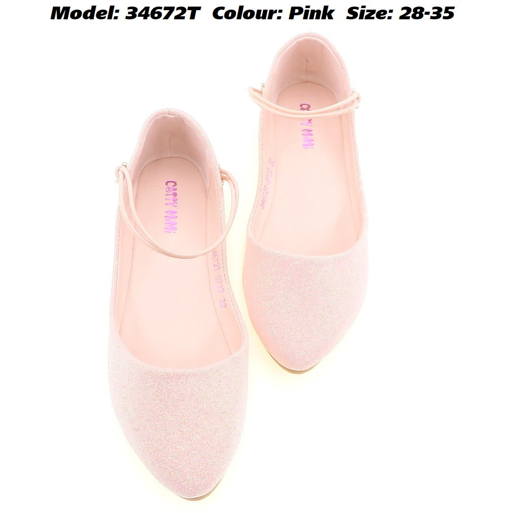 Girls pink flat on sale shoes