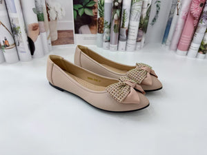 Ladies Flat Shoes Covered Toe Ribbon Design (35699L)