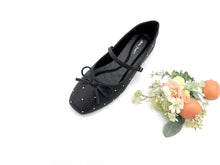 Load image into Gallery viewer, Ladies Ballerina Flats with Bow and Stud Details (36004L)