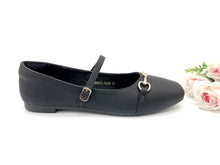 Load image into Gallery viewer, Women's Mary Jane Flat Shoes Square Toe with Gold Chain Detail (36003L)