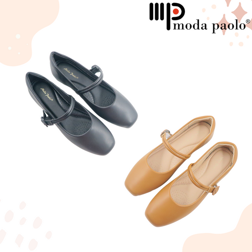 Women Flat Shoes With Strap Plain Color (35474L)