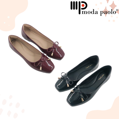 Ladies Flat Shoes Covered Toe Mary Janes Ribbon Design (N122)