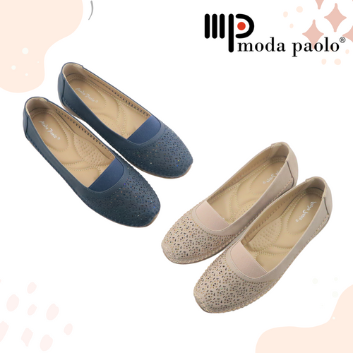 Ladies Flats Covered Toe In 2 Colors (35123T)