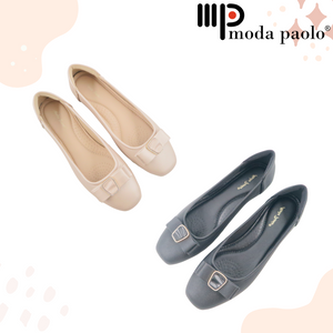 Ladies Flats Shoes Covered Toe Ribbon Design (35480L)