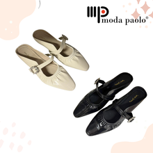 Load image into Gallery viewer, Ladies Slip-On Wedges Buckle Design (35722L)