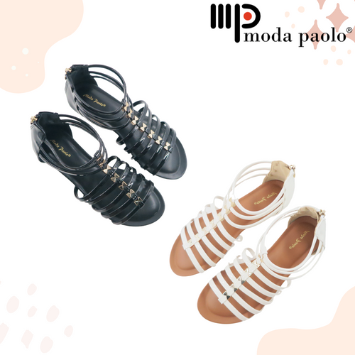 Women Gladiator Wedges Strappy With Zipper (35538L)