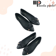 Load image into Gallery viewer, Ladies Flats Formal Shoes Covered Toe Ribbon Design (35534L)