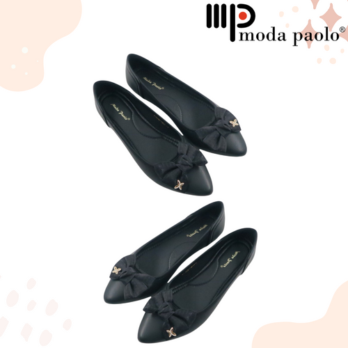 Ladies Flats Formal Shoes Covered Toe Ribbon Design (35534L)