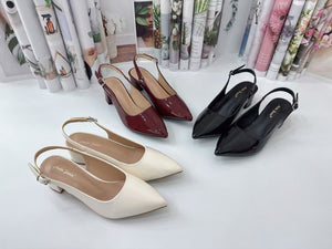 Ladies Pointed Toe Heels Buckle Design (N133)