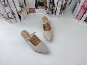 Ladies Slip-On Heels Buckle Design (35693L)