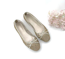Load image into Gallery viewer, Ladies Flat Covered Toe Shoe Ribbon Design (35852L)