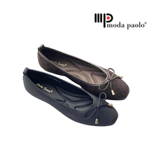 Load image into Gallery viewer, Ladies Mary Jane Flats Covered Shoe With Ribbon (36023L)