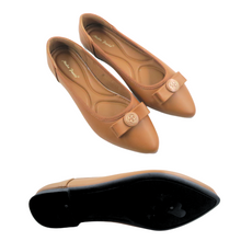 Load image into Gallery viewer, Ladies Flats Shoes Covered Toe Ribbon Design (35535L)