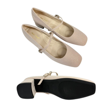 Load image into Gallery viewer, Ladies Square Toe Heels Buckle Design (35962L)