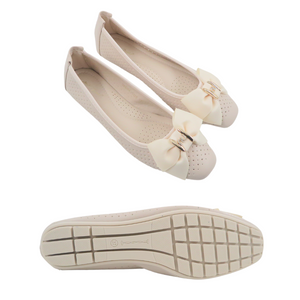 Ladies Flats Shoes Covered Toe Ribbon Design (35530L)