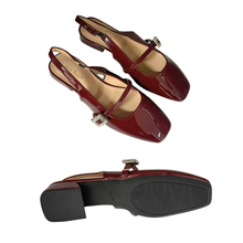 Load image into Gallery viewer, Ladies Heels Glossy Material Buckle Design (35706L)