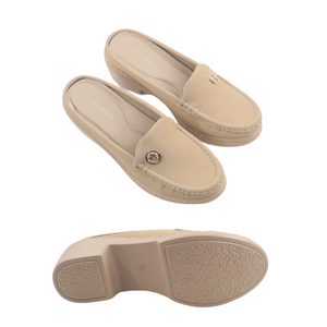 Women Ladies Slip-On Heels Cover Toe (35407L)