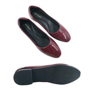 Ladies Glossy Medium Heels Slip-On (35541L)