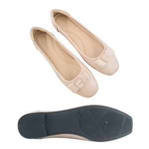 Ladies Flats Shoes Covered Toe Ribbon Design (35480L)
