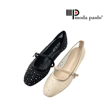 Load image into Gallery viewer, Ladies Flats Covered Shoes With Strap 36082L Stylish Practical Design for Everyday Wear