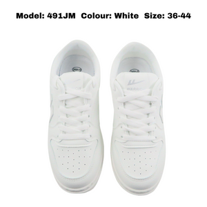 Unisex Adult School Shoes With Lace White Color (491JM)