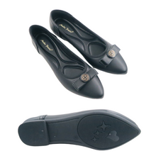 Load image into Gallery viewer, Ladies Flats Shoes Covered Toe Ribbon Design (35535L)