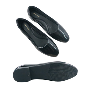 Ladies Glossy Medium Heels Slip-On (35541L)