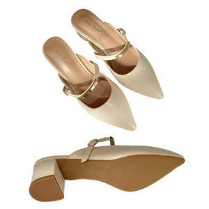 Women Slip-On Heels Pumps Pointed Toe (35553L)