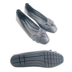 Ladies Flats Shoes Covered Toe Ribbon Design (35530L)