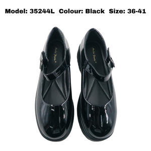 Ladies Heels Strap Design In Black Color (35244T)