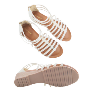 Women Gladiator Wedges Strappy With Zipper (35538L)