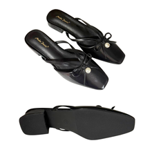 Load image into Gallery viewer, Ladies Slip-On Heels Ribbon Design (35730L)