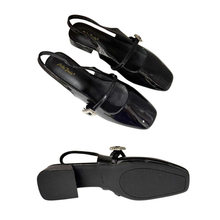 Load image into Gallery viewer, Ladies Heels Glossy Material Buckle Design (35706L)