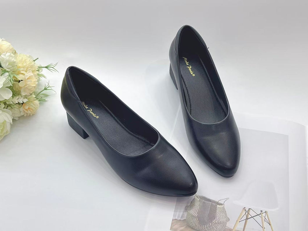 Ladies Slip-On Heels Plain Design (35491L)