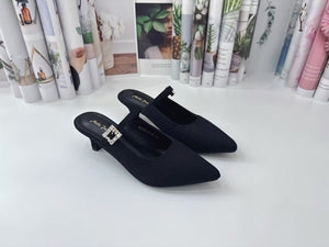Ladies Slip-On Heels Buckle Design (35693L)