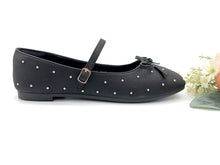 Load image into Gallery viewer, Ladies Ballerina Flats with Bow and Stud Details (36004L)