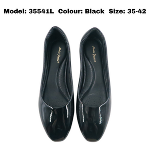 Ladies Glossy Medium Heels Slip-On (35541L)