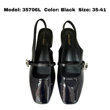 Load image into Gallery viewer, Ladies Heels Glossy Material Buckle Design (35706L)