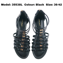 Load image into Gallery viewer, Women Gladiator Wedges Strappy With Zipper (35538L)