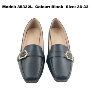 Ladies Flat Shoes Square Cover Toe (35332L)