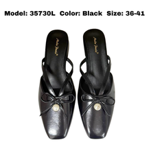 Load image into Gallery viewer, Ladies Slip-On Heels Ribbon Design (35730L)
