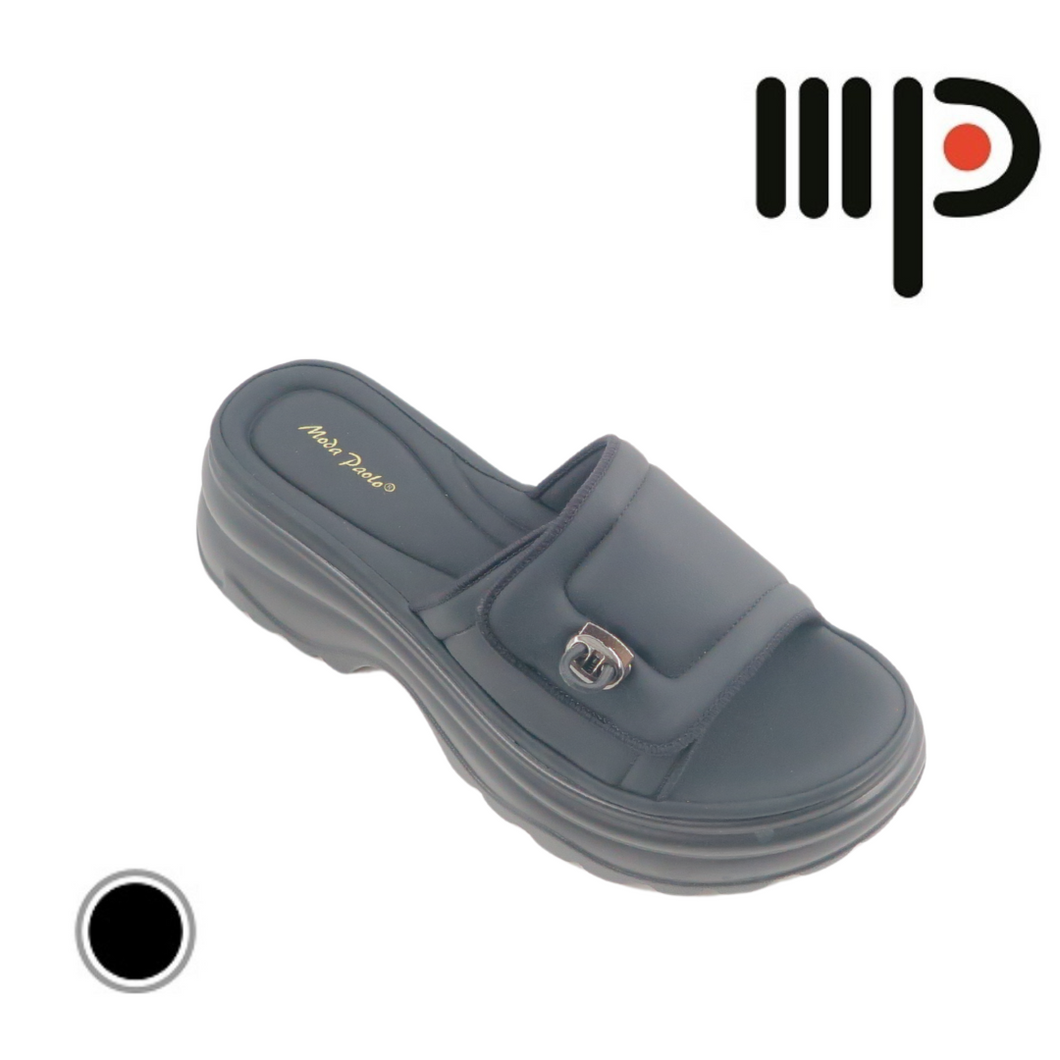 Women Black Color Trendy Sandal Thick Sole (35379L)