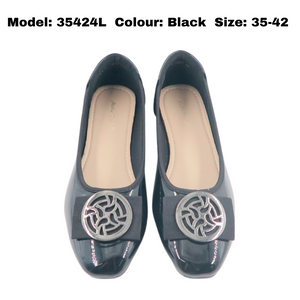 Women Flat Shoes Cover Toe 2 Colors (35424L)
