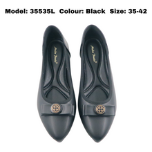 Load image into Gallery viewer, Ladies Flats Shoes Covered Toe Ribbon Design (35535L)