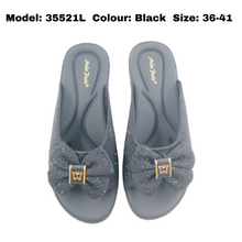 Load image into Gallery viewer, Ladies Ribbon Sandals Slip-On (35521L)