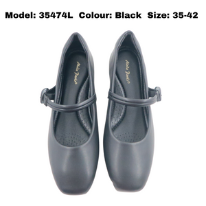 Women Flat Shoes With Strap Plain Color (35474L)
