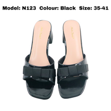 Load image into Gallery viewer, Ladies Slip-On Medium Heels Ribbon Design (N123)