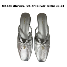 Load image into Gallery viewer, Ladies Slip-On Heels Ribbon Design (35730L)