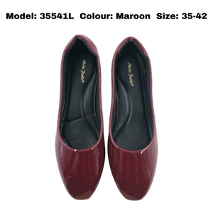 Ladies Glossy Medium Heels Slip-On (35541L)